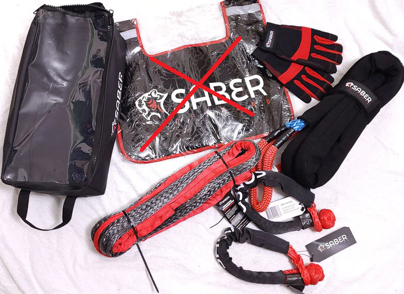 Saber Offroad Winch Recovery Kit, Util Rope, Extension, Soft Shackles