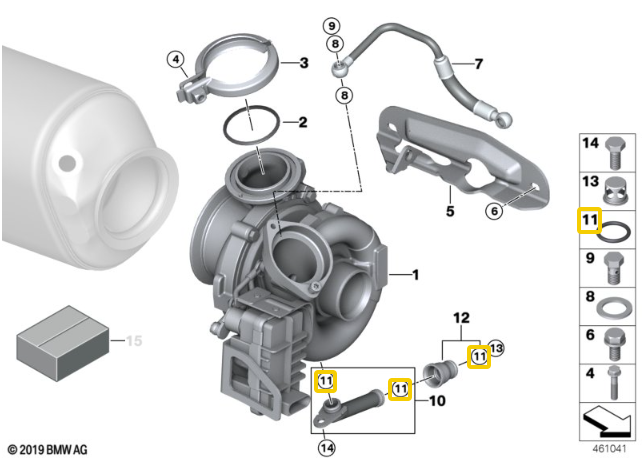 BMW Oil Line Fitting Seal / Turbo return line for M57 - Reinz 11421702905 | Victor Reinz