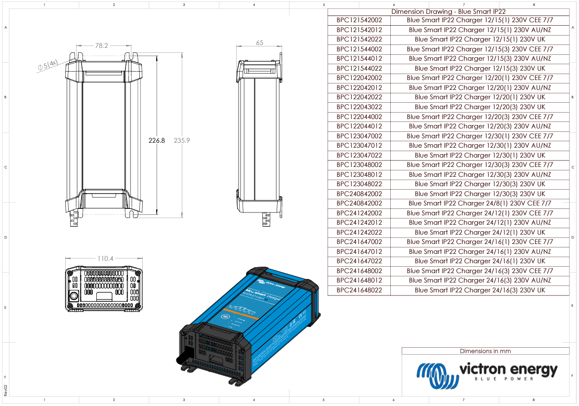 Victron Energy Blue Smart IP22 Charger 24/16 AU/NZ 24V 16A