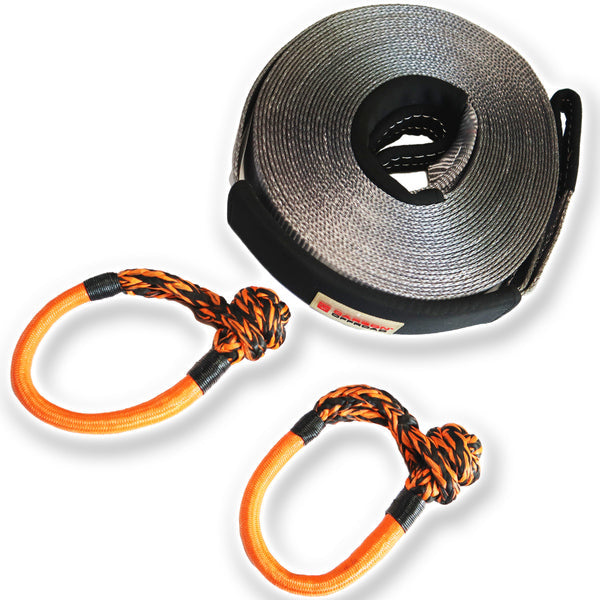 Carbon 20m 8T Winch Extension Strap and 2 x Soft Shackle Combo Deal | Carbon Offroad