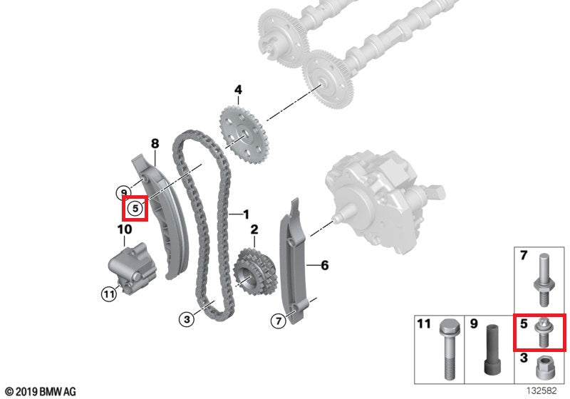 Genuine BMW ISA Screw With Washer (M7X18) for M57N2 - BMW 11317791821 | BMW