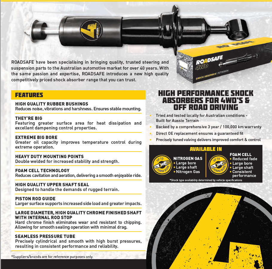 Roadsafe 4wd Foam Cell Front Shock Absorber for LDV T60  10/17-ON | Roadsafe