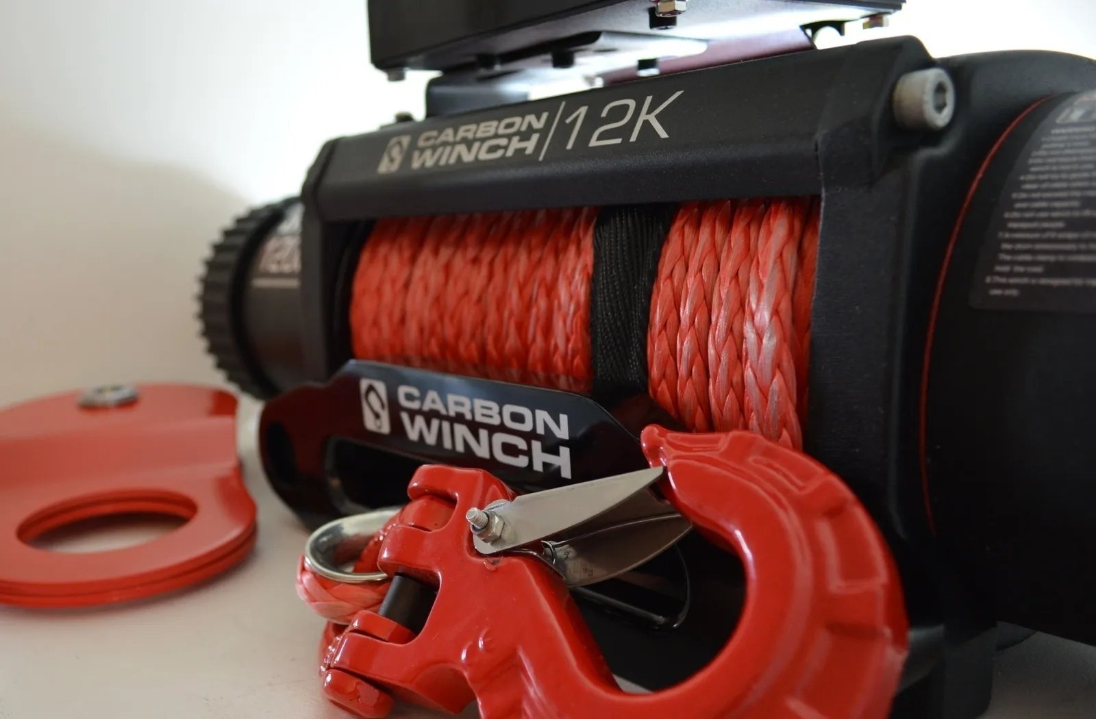 Carbon Winches 24m x 10mm Red Synthetic Rope Spliced with thimble | Carbon Offroad